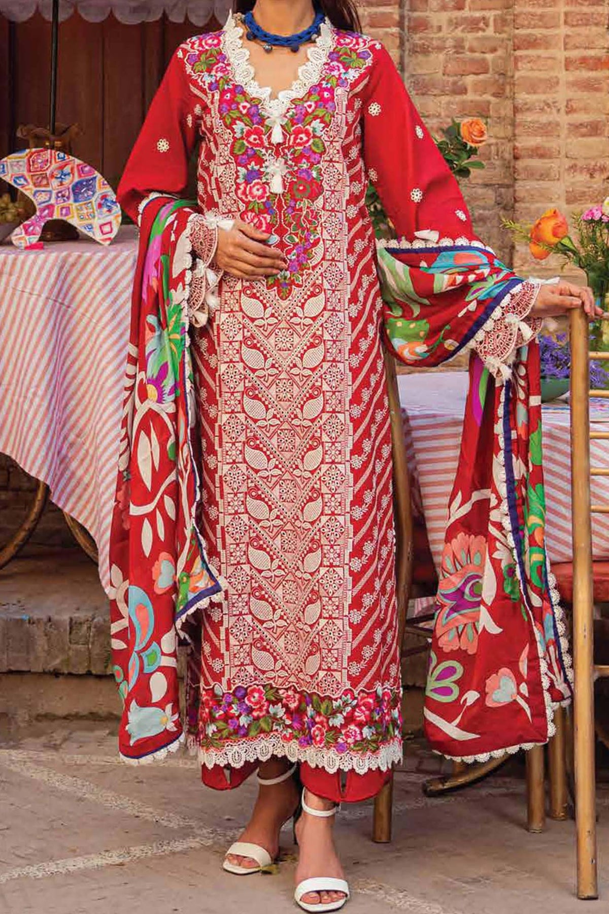 Tesoro Hemline by Mushq Unstitched 3 Piece Spring Summer Lawn Collection‘2023-HML-08-B