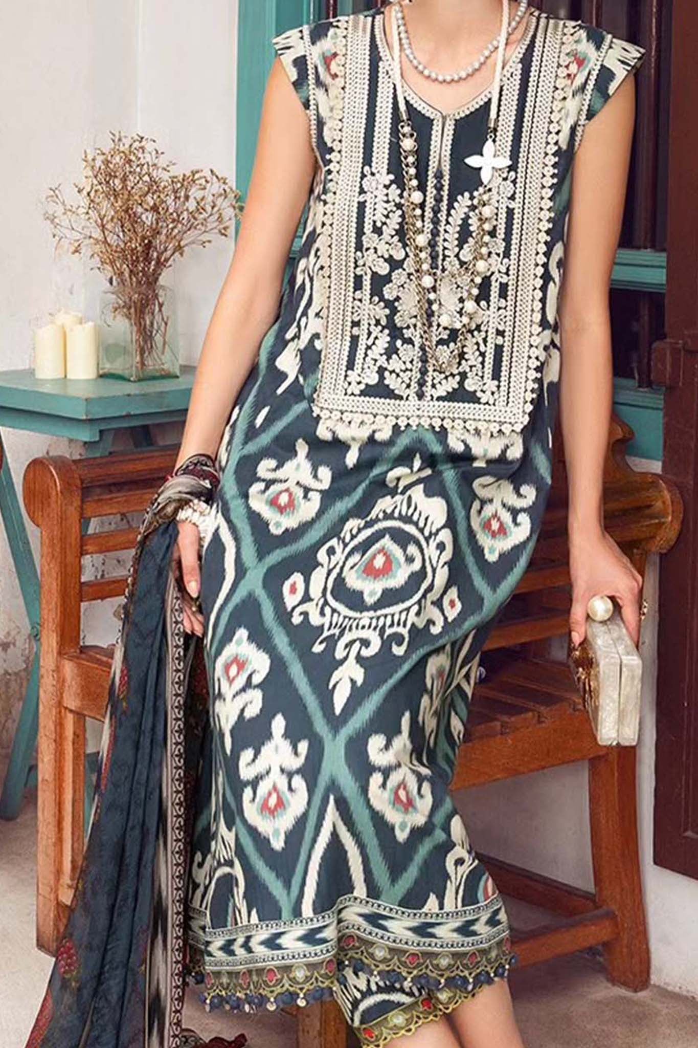 M Prints by Maria.B Unstitched 3 Piece Fall Edition'2023-MPT-1904-B