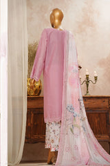 HZ Stitched 3 Piece Solid Emb Chikankari Suit-SSPE-3P-006-TEA PINK