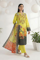 Isla By Dor Stitched 3 Piece Emb Lawn Suit-S26-VI-02
