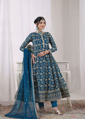 Rehana By Al Harir Stitched 3 Piece Formals Suit-AH013-Rehana-Peacock