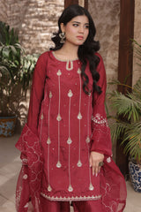 Gul Riaz By Fatima Nehal Stitched 3 Piece Luxury Festive Suit-GRF-05-Red