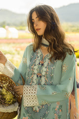 The Secret Garden Hemline By Mushq Unstitched 3 Piece Summer Suit-08-B-Whimsical Wisteria