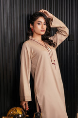 Solids By G Basics Gulmina Stitched 2 Piece Premium Linen Suit-Creamy Luxe (2PC)