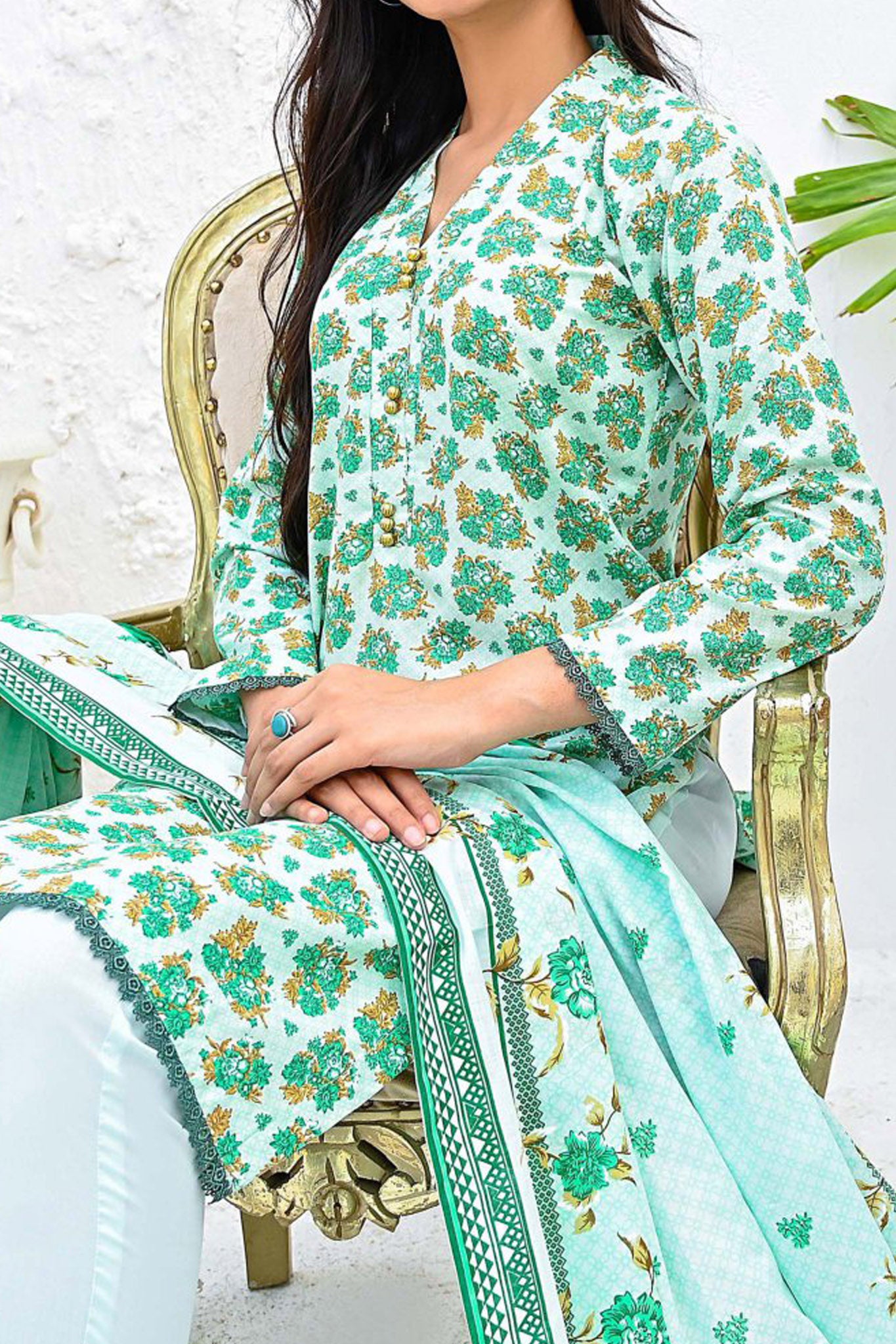 Amna Khadija Unstitched 3 Piece Wrinkle Free Prints Vol-18 Collection'2024-1100-A