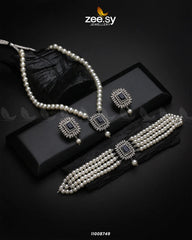 NECKLACE-1005 Black - Zeesy Jewellery