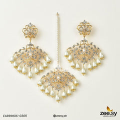 Sunflower Earrings-0305 Pearl - Zeesy Jewellery