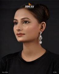 Rosabella Earrings Silver White - Zeesy Jewellery