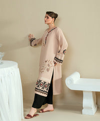 The Thread Line By Kaanthaa Stitched 2 Piece Summer Suit-KEP-01 BEIGE-CROSSHATCH COTTON VISCOSE STITCHED 2PC