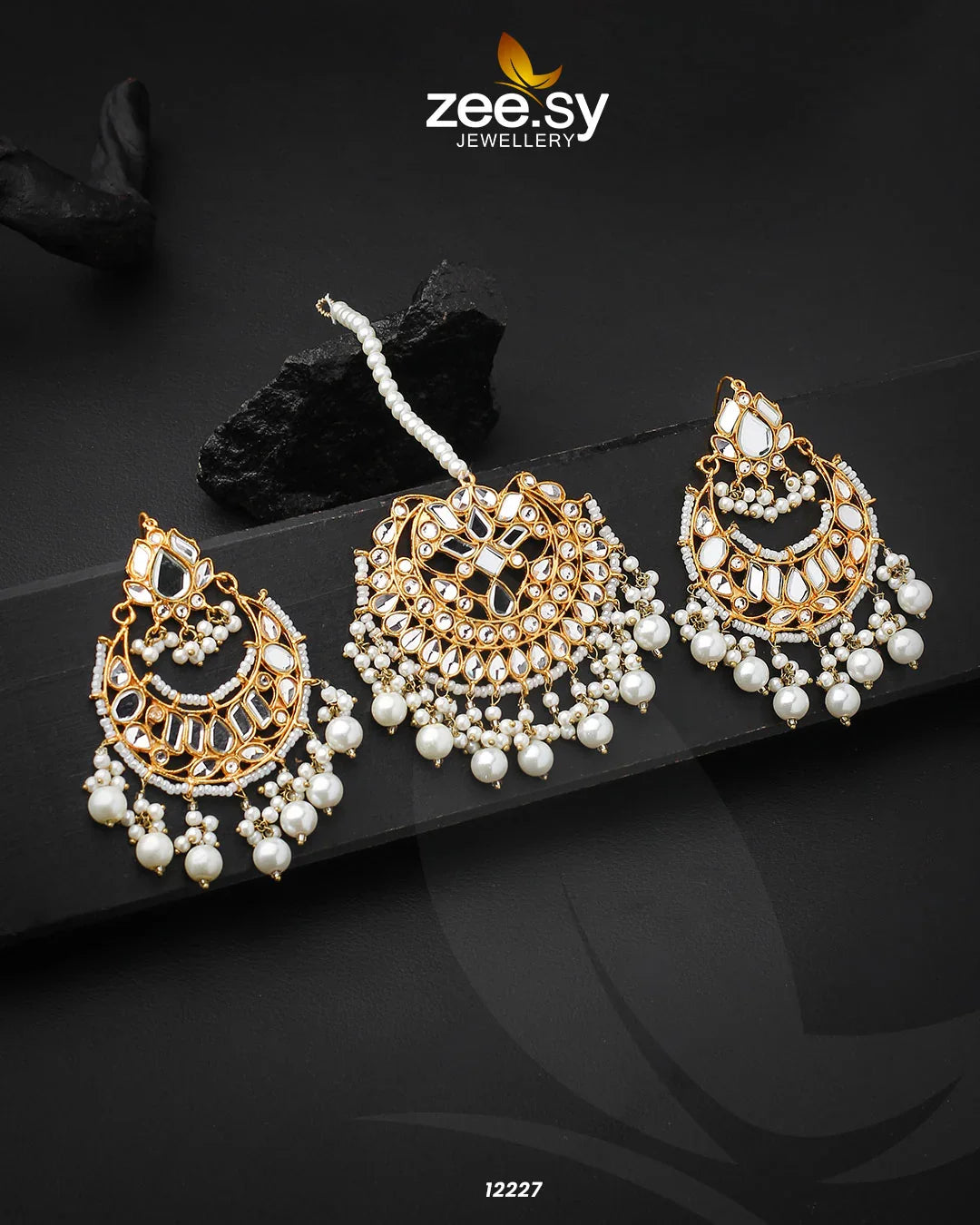 Kundan Bindiya Earrings - Zeesy Jewellery