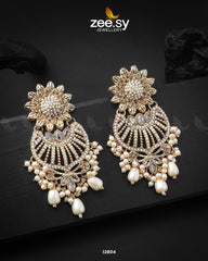 Arri Earrings Golden White - Zeesy Jewellery
