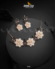 Classic Necklace Set Golden Black - Zeesy Jewellery