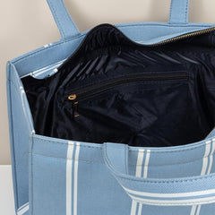 Fineur - Coastal Breeze Blue Striped Canvas Bag
