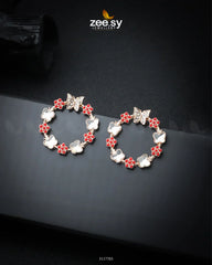 Butterfly Bush Earrings Red - Zeesy Jewellery