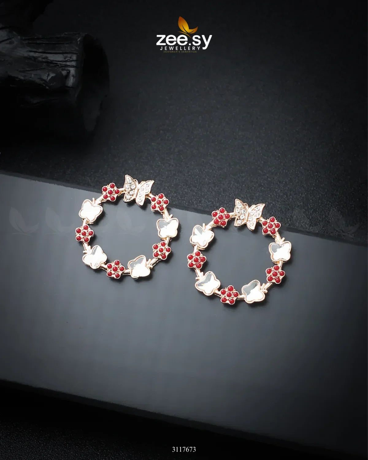 Butterfly Bush Earrings Mahroon - Zeesy Jewellery