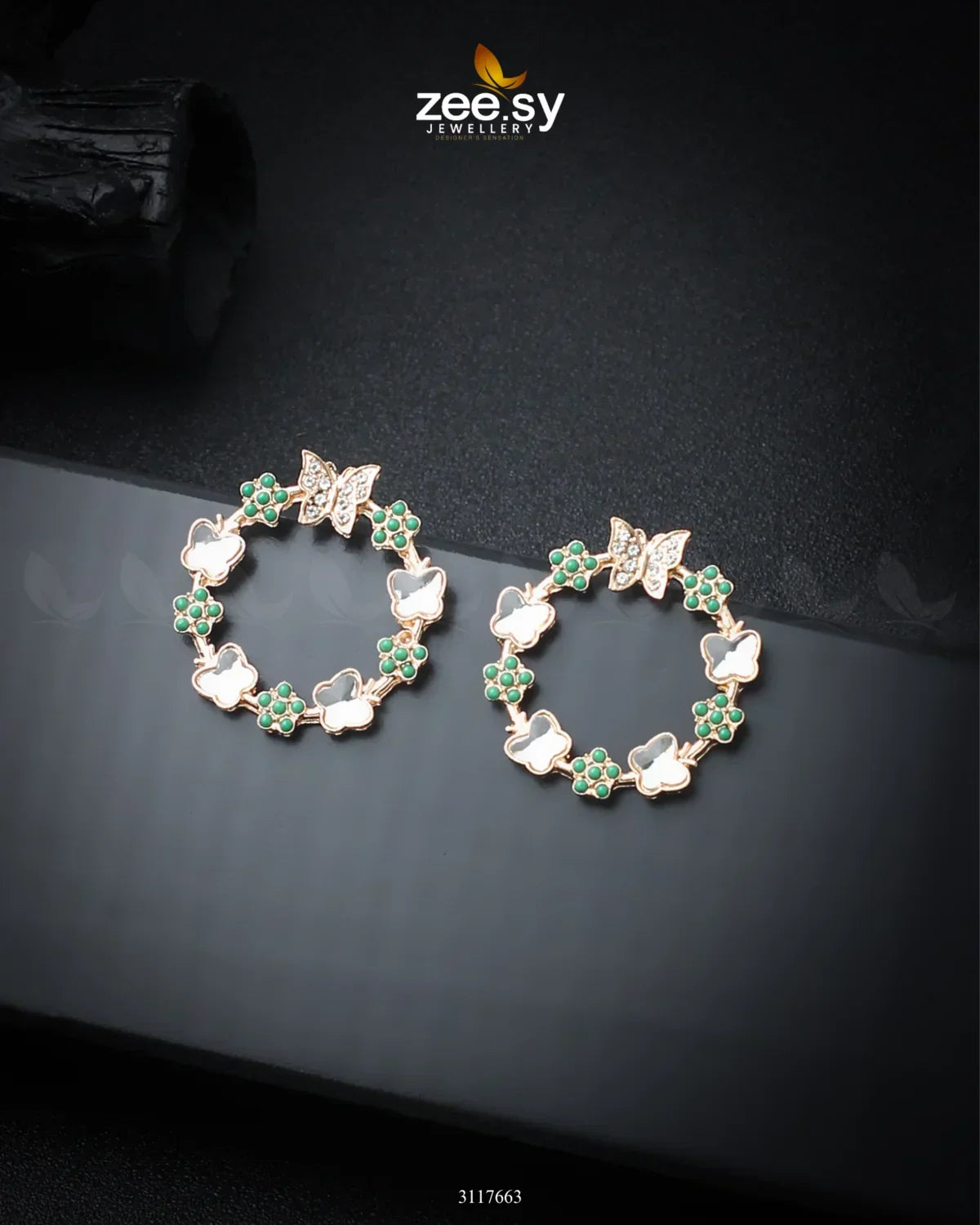 Butterfly Bush Earrings Green - Zeesy Jewellery