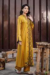 Earthen Tones By G Basics Gulmina Stitched 2 Piece Winter Suit-Honey Comb (2PC)