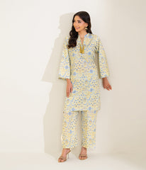 Sinopia Stitched 2 Piece Summer Women Suit-SS26-008-yellow