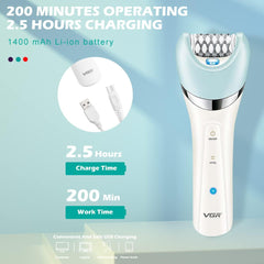 VGR-V-703 Professional 5-in-1 Women Grooming Kit Shaver and Facial Massager & Body Massager IPX 4 Fully Washable