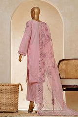 Muse By HZ Stitched 3 Piece Emb Cotton Slub Vol-03 Suit-SSE-201-Dove
