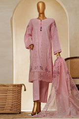 Muse By HZ Stitched 3 Piece Emb Cotton Slub Vol-03 Suit-SSE-201-Dove