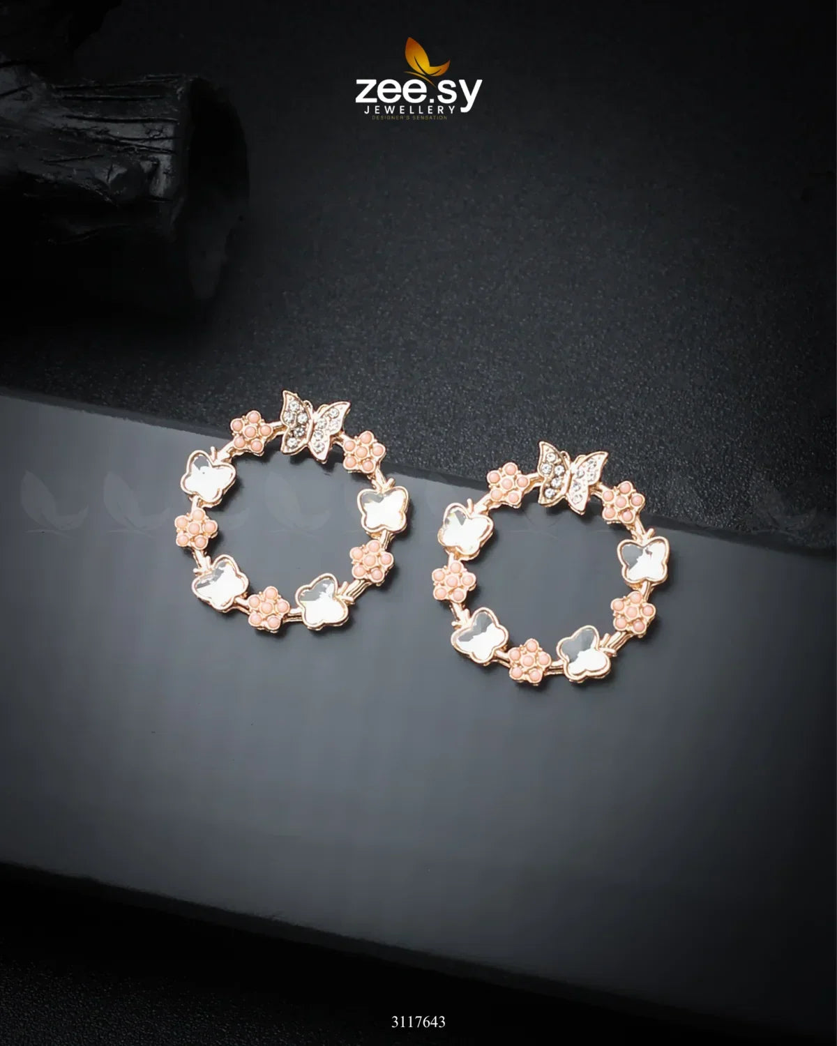Butterfly Bush Earrings Champagne - Zeesy Jewellery