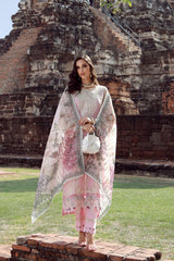 Gulmina Unstitched 3 Piece Luxury Lawn Vol-02 Suit-Pink Scapolite