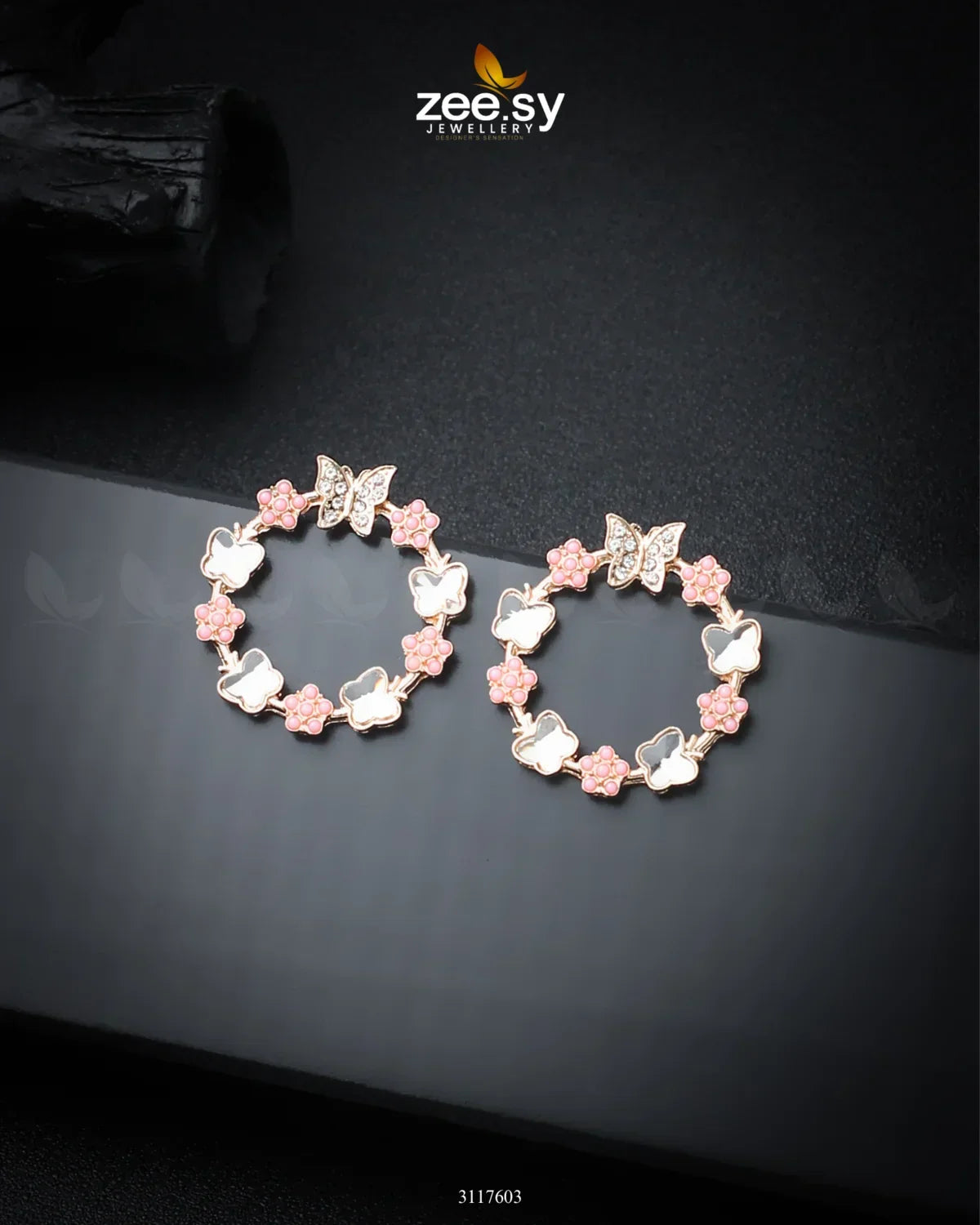 Butterfly Bush Earrings Pink - Zeesy Jewellery