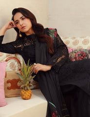 Gulmina Unstitched 3 Piece Luxury Lawn Vol-01 Suit-Black Magic