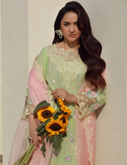Gulmina Unstitched 3 Piece Luxury Lawn Vol-01 Suit-Gardenia