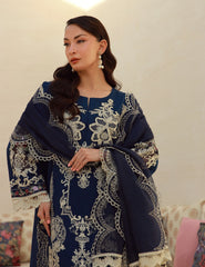Gulmina Unstitched 3 Piece Luxury Lawn Vol-01 Suit-Blue Orchid