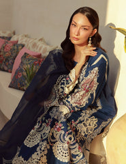 Gulmina Unstitched 3 Piece Luxury Lawn Vol-01 Suit-Blue Orchid