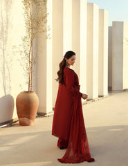 Gulmina Unstitched 3 Piece Luxury Lawn Vol-01 Suit-Scarlet