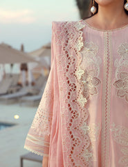 Gulmina Unstitched 3 Piece Luxury Lawn Vol-01 Suit-Pink Lilly