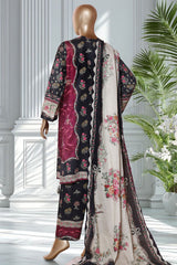 Bin Saeed Stitched 3 Piece Exclusive Printed Lawn Vol-02 Suit-LSM-2734 BLACK