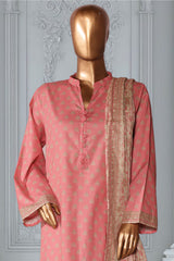 Bin Saeed Stitched 3 Piece Exclusive Printed Lawn Vol-02 Suit-LSM-2742 PINK
