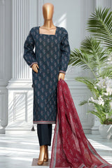 Bin Saeed Stitched 3 Piece Exclusive Printed Lawn Vol-02 Suit-LSM-2766-BLUE