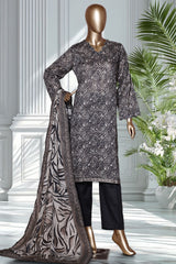 Bin Saeed Stitched 3 Piece Exclusive Printed Lawn Vol-02 Suit-LSM-2768-BLACK