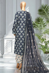Bin Saeed Stitched 3 Piece Exclusive Printed Lawn Vol-02 Suit-LSM-2772-BLUE