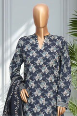 Bin Saeed Stitched 3 Piece Exclusive Printed Lawn Vol-02 Suit-LSM-2772-BLUE