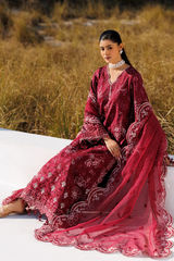 Sunlit Groove By Emaan Adeel Unstitched 3 Piece Luxury Lawn Suit-Radiant Rose