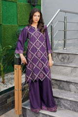 Earthen Tones By G Basics Gulmina Stitched 2 Piece Winter Suit-Lavender (2PC)