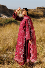 Sunlit Groove By Emaan Adeel Unstitched 3 Piece Luxury Lawn Suit-Radiant Rose