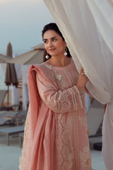 Gulmina Unstitched 3 Piece Luxury Lawn Vol-01 Suit-Pink Lilly