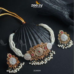 Maya Ali Necklace Sets Golden Green - Zeesy Jewellery