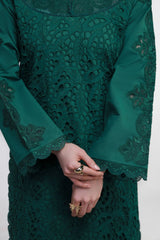 Gulmina Unstitched 3 Piece Luxury Lawn Vol-02 Suit-Emerald Drape With Open Shirt
