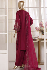 Bin Saeed Stitched 3 Piece Luxury Emb Lawn Vol-02 Suit-D-3014-PURPLE