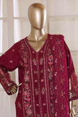 Bin Saeed Stitched 3 Piece Luxury Emb Lawn Vol-02 Suit-D-3014-PURPLE