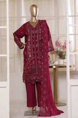 Bin Saeed Stitched 3 Piece Luxury Emb Lawn Vol-02 Suit-D-3014-PURPLE