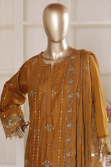 Bin Saeed Stitched 3 Piece Luxury Emb Lawn Vol-02 Suit-D-3015-MUSTARD